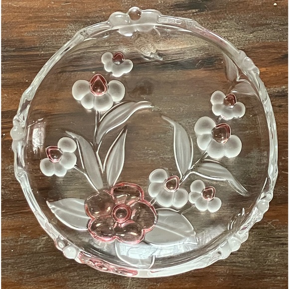 Vintage MIKASA Toska Walther Maria Spring Medley Glass Crystal Satin Dish - Picture 1 of 7
